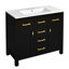 Ensemble de meuble-lavabo 36 po avec lavabo en céramique, meuble-lavabo simple autoportant moderne à 4 tiroirs et 2 armoires, meuble de rangement pour la salle de bain, ensemble de meuble-lavabo à cadre en bois massif-115672401