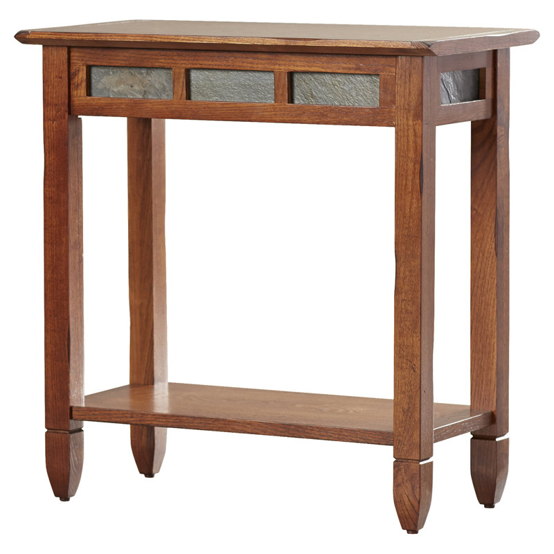 Ardclinis Mountain Oak and Slate Tile End Table, Rustic Oak