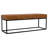Candice 56"W Genuine Leather Contemporary Modern Ottoman Bench with Rib Stitching and Metal Base