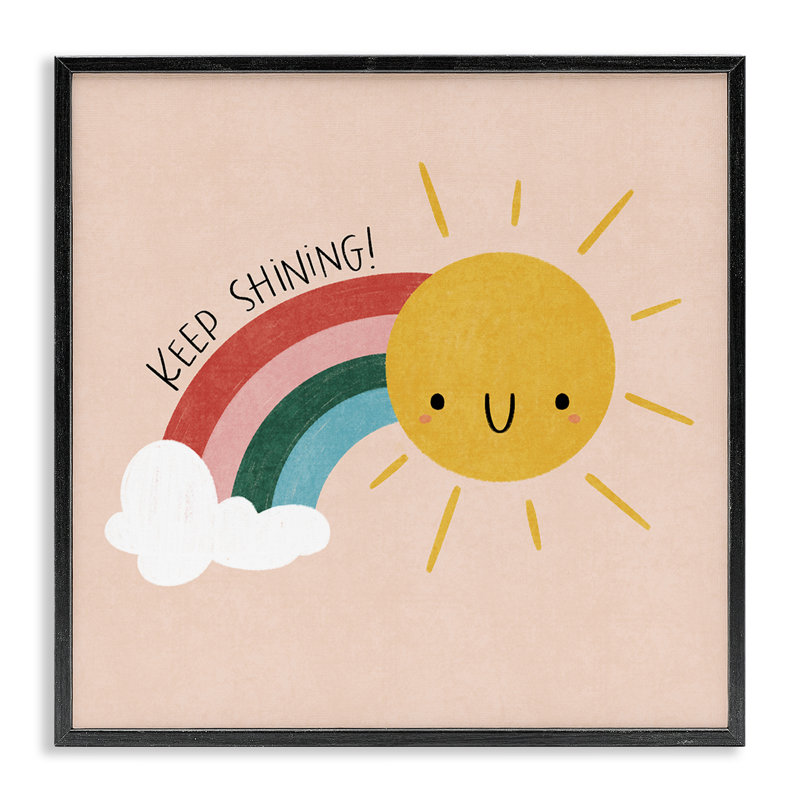 «Keep Shining Inspirational Rainbow», estampe numérique, design par Sarah Hickman, H 17 po x l 17 po, Noir