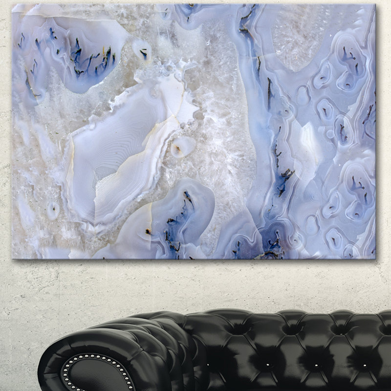 Agate Stone - impression abstraite, H 8 po x l 12 po x P 1 po, Toile tendue