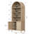 84.25''H Rattan Arched Bookcase With Adjustable Shelf-1156656790