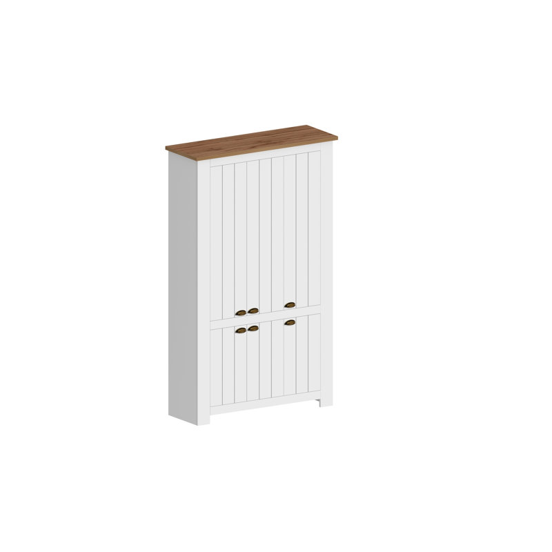 60 Pair Shoe Storage Cabinet, White/Grey