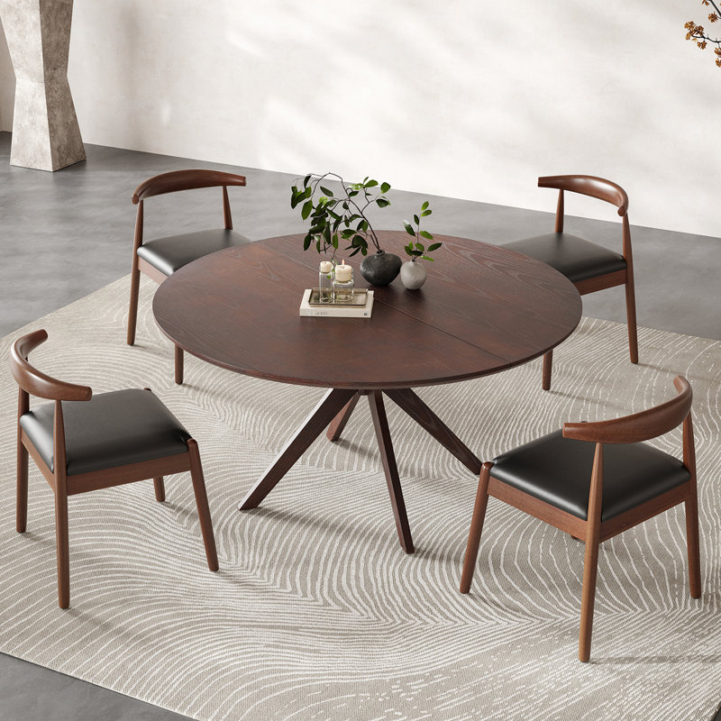 47.2" Solid Wood Round Dining Kitchen Table