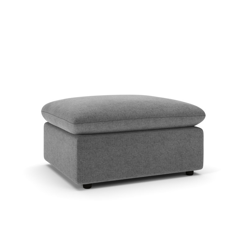 Repose-pieds Kallie, Lin texturé gris anthracite Zuma