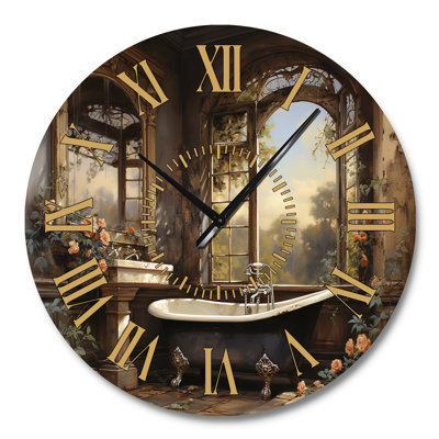 Horloge murale de salle de bain Golden Elegance I