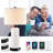Ginder 23" Ceramics Table Lamp Set with Touch Control, USB Ports