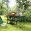 Table de cuisine portative Beach Bbq Camp avec support de lanterne réglable, crochets et espace de rangement Capacité de camping, crochets de suspension pratiques