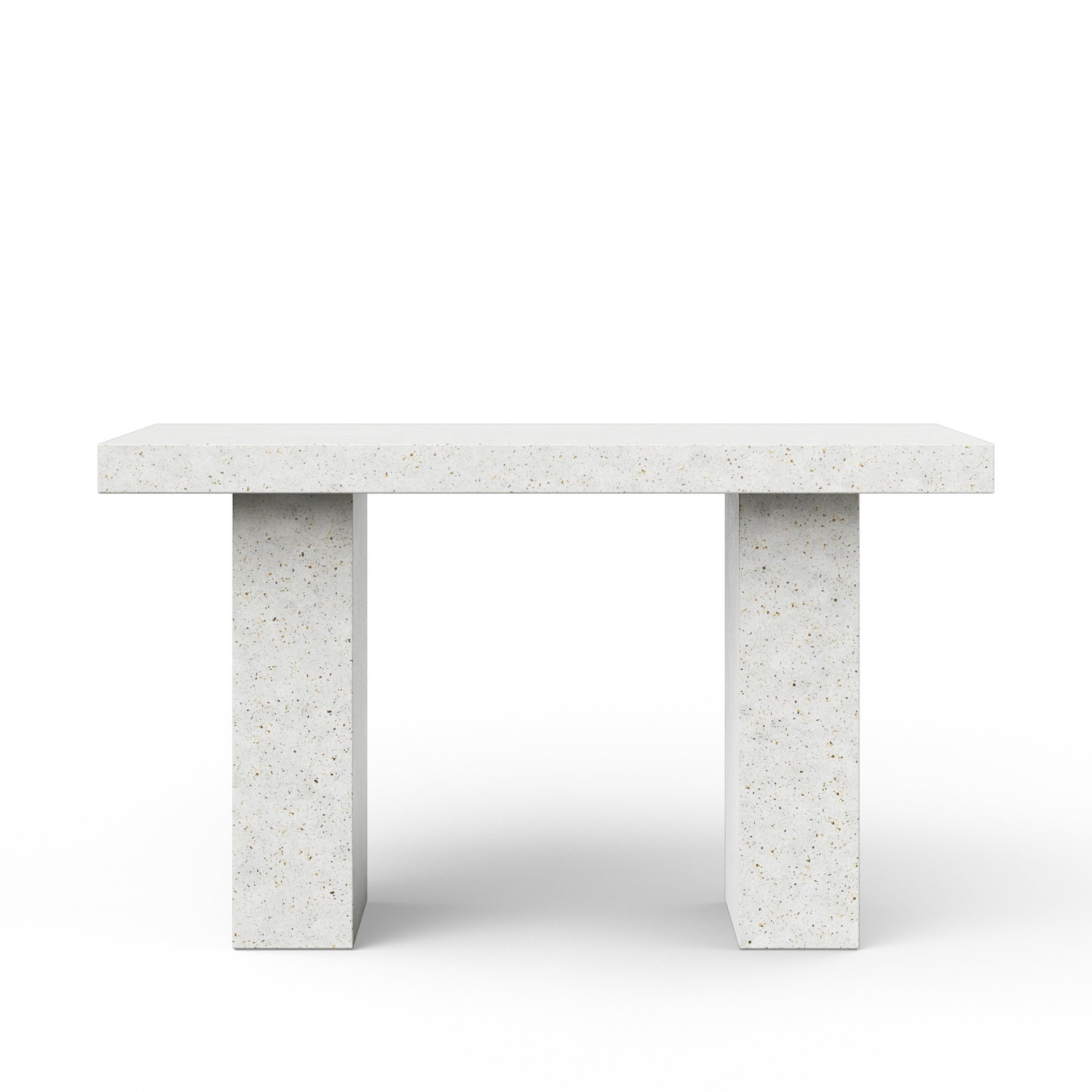Kareen Pedestal Dining Table, Bar Table (41.75" Height), 70.75" L x 35.5" W, Ivory Terrazo