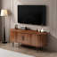 Meuble télé avec compartiment de rangement et porte coulissante, console de télévision moderne, meuble télé