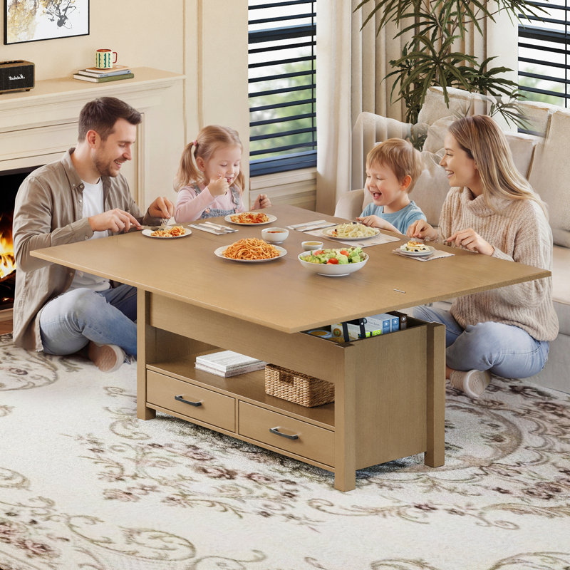 39.4 " W Console Table, Bois naturel