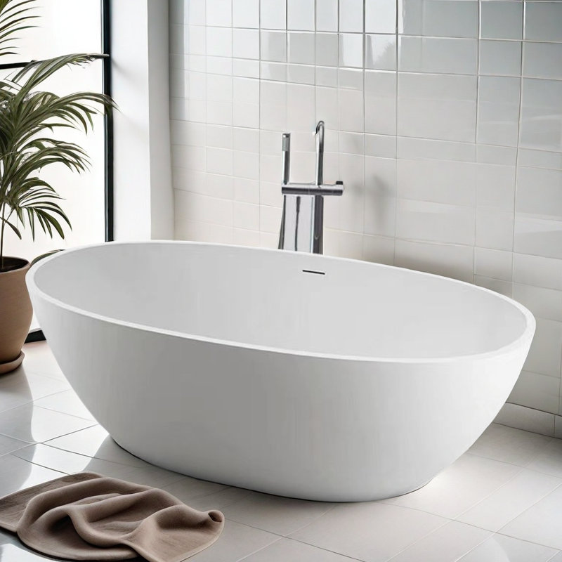 59.06'' W 22.05'' H Tub & Shower Kit, White