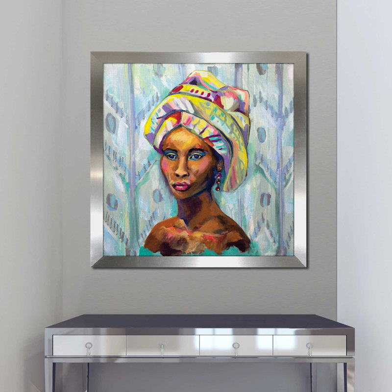 Grand - peinture, H 37,5 po x l 37,5 po x P 1 po, Encadrement argenté