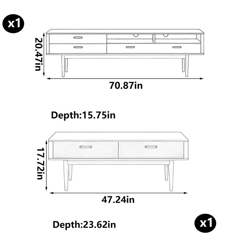 Petite table basse moderne et simple