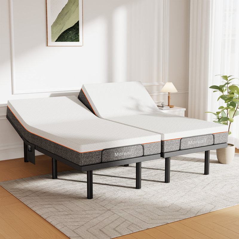Iduna Adjustable Bed Frame with Massage ,Wireless Remote Adjustable Base Zero Gravity & Anti-Snore Modes Under Bed Lighting, 4 USB Ports