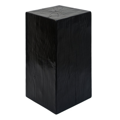 Retro Natural Style Black Stackable Side Table , Made Of 85% And 15% Fiberglass, 14.5" Surface, Suitable For Outdoor Spaces Fit Different Rooms