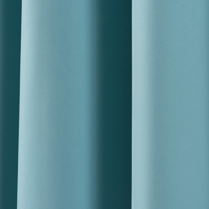 Paire de rideaux occultant Aubreey, Turquoise, L 52 po x L 84 po