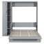 Lit escamotable gris pleine grandeur avec tablettes intégrées, garde-robe et éclairage DEL-1163284743-1163284737