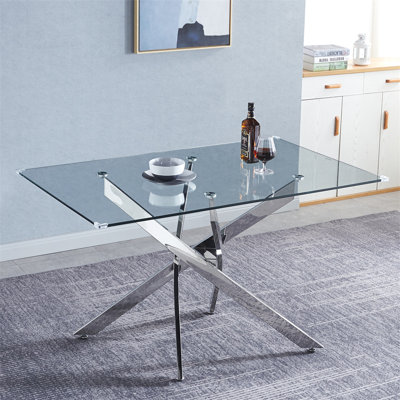 Bolderberg Stlaurent Trestle Dining Table,Modern Tempered Glass Top Dining Table,dining room table,dining tables,dinning table,dining room table