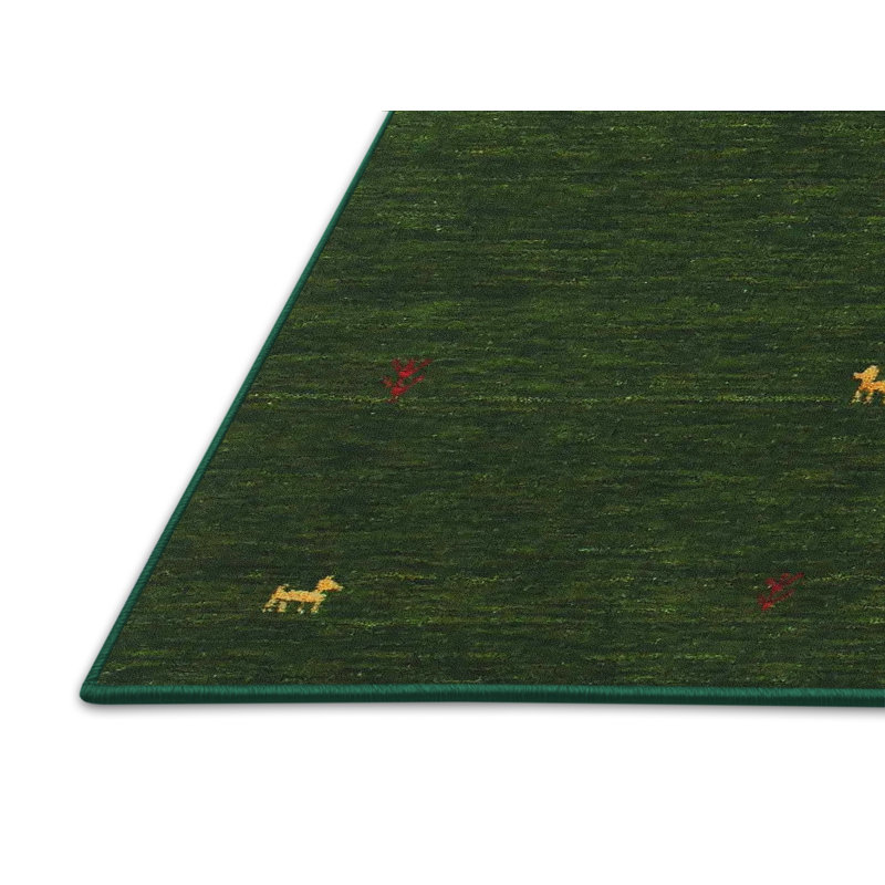 Tapis vert foncé Adamine, Rectangle 4 pi x 6 pi