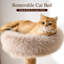 Tour pour arbre à chat en bois naturel avec poteau à griffer, tour à chat moderne de 53,5 pouces de hauteur avec lit douillet et condo, arbre à chat de luxe pour adultes