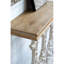 Console 32 po x 12 po x 32 po classique blanc délavé avec plateau en bois brun