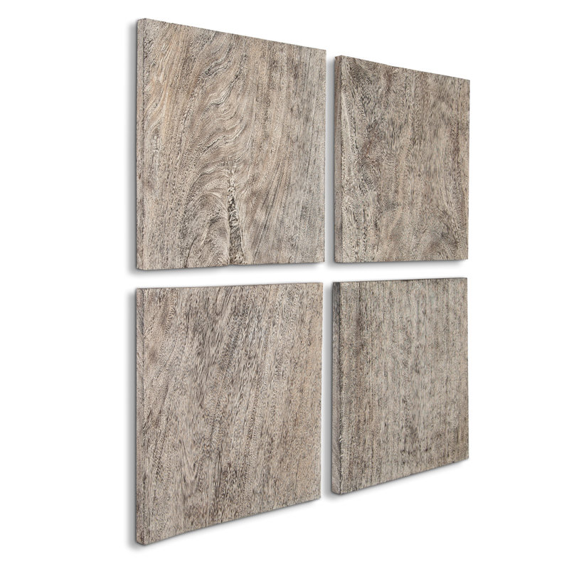 4 Piece Wood Wall Décor Set in Grey
