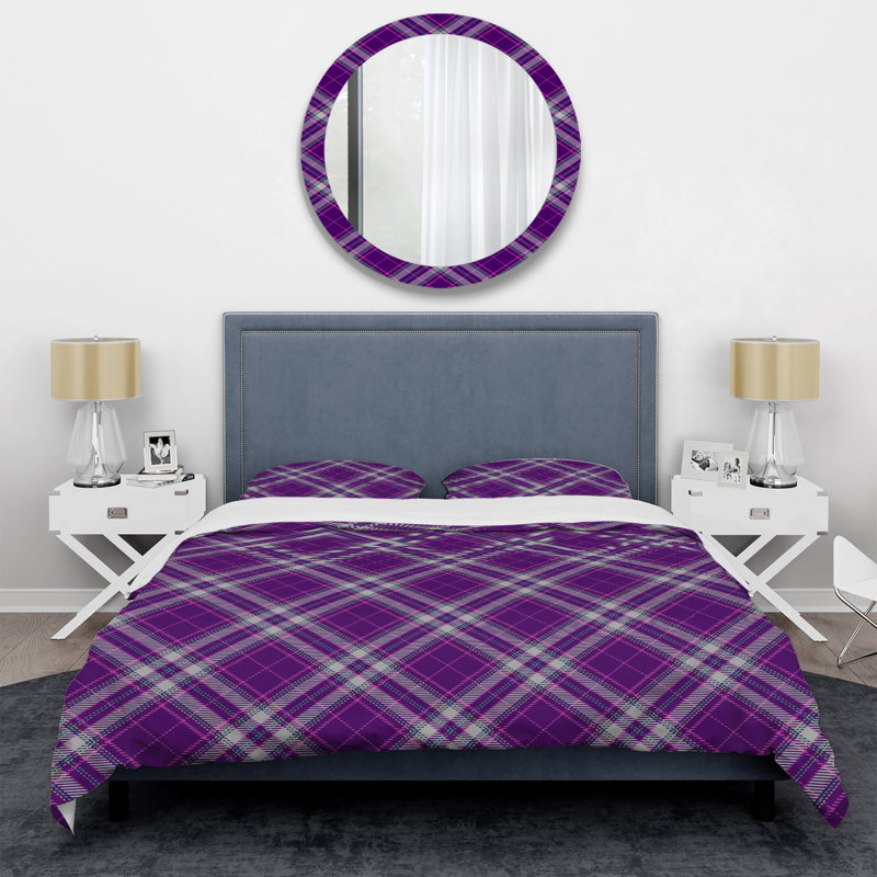 Purple Microfiber 3 Piece Duvet Cover Set, Full/Queen Duvet Cover + 2 Standard Shams