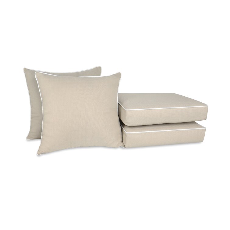 Wendin Indoor/Outdoor Seat Cushion Charlton Home Fabric: Linen