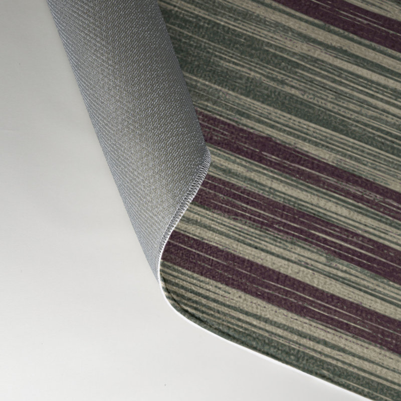 Tapis intérieur / extérieur brun HorizontalStripes, Rectangle 5 pi x 7 pi