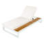 Chaise longue d'extérieur en fer et bois d'acacia de 76,75 po avec dossier réglable et coussin à 5 positions Acrea-130811721-130811724