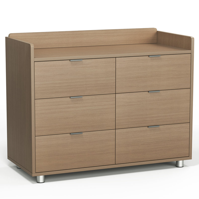 Lamello 6-Drawer Changing Table Dresser With Change Pad, Brown