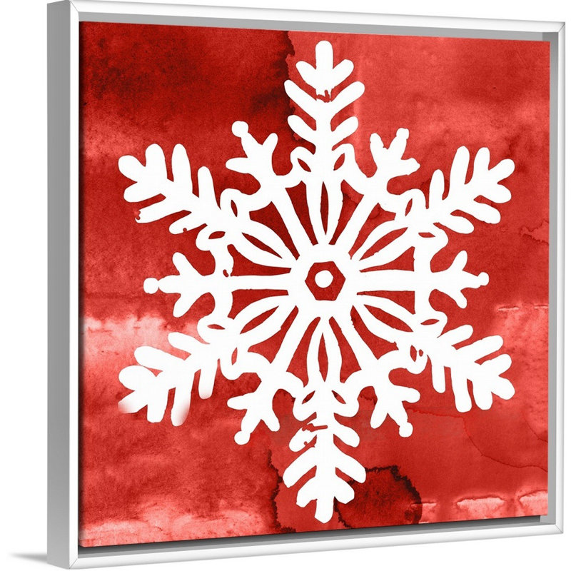 « Nordic Snowflake III », reproduction d’art sur toile, Cadre blanc, H 18 po x l 18 po x P 1,75 po