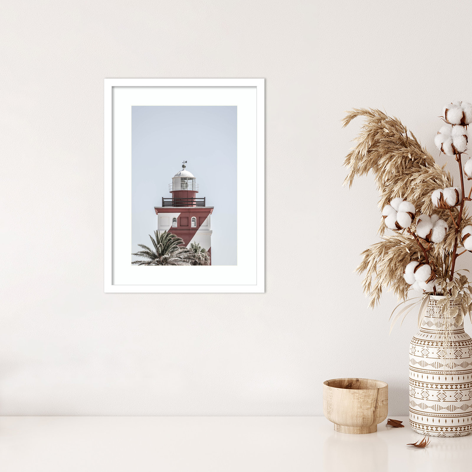 Daisey "Green Point Lighthouse" Print, White, 21" H x 16" W