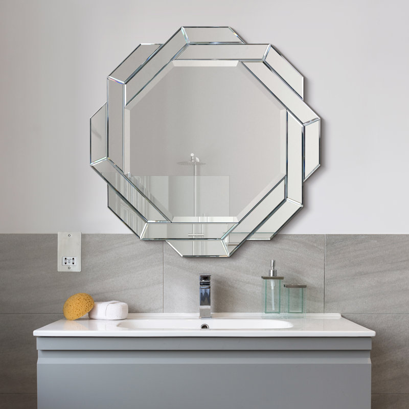 Beveled Octagonal mirror, 34" x 34"