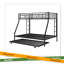 Lit simple sur lit double avec structure en acier robuste, lit superposé avec lit gigogne simple-957732908