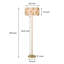 Lampe sur pied moderne 59,8 po avec abat-jour en tissu à motif de feuilles-632698449