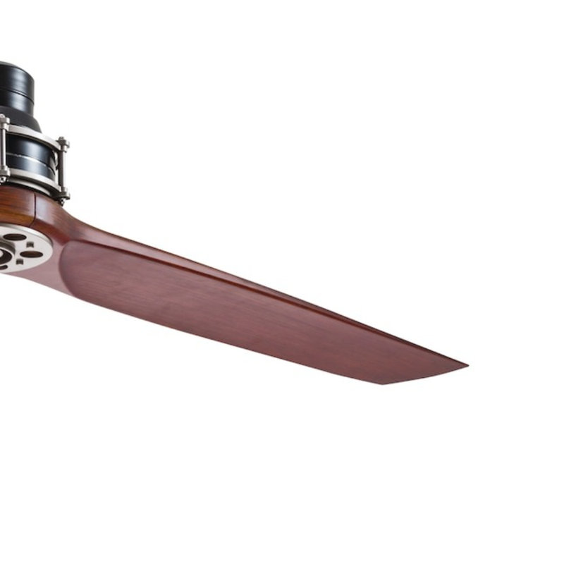 Wrought Studio™ 56-in Satin Black/brown Indoor Residential Remote Controled Ceiling Fan - 2-blade