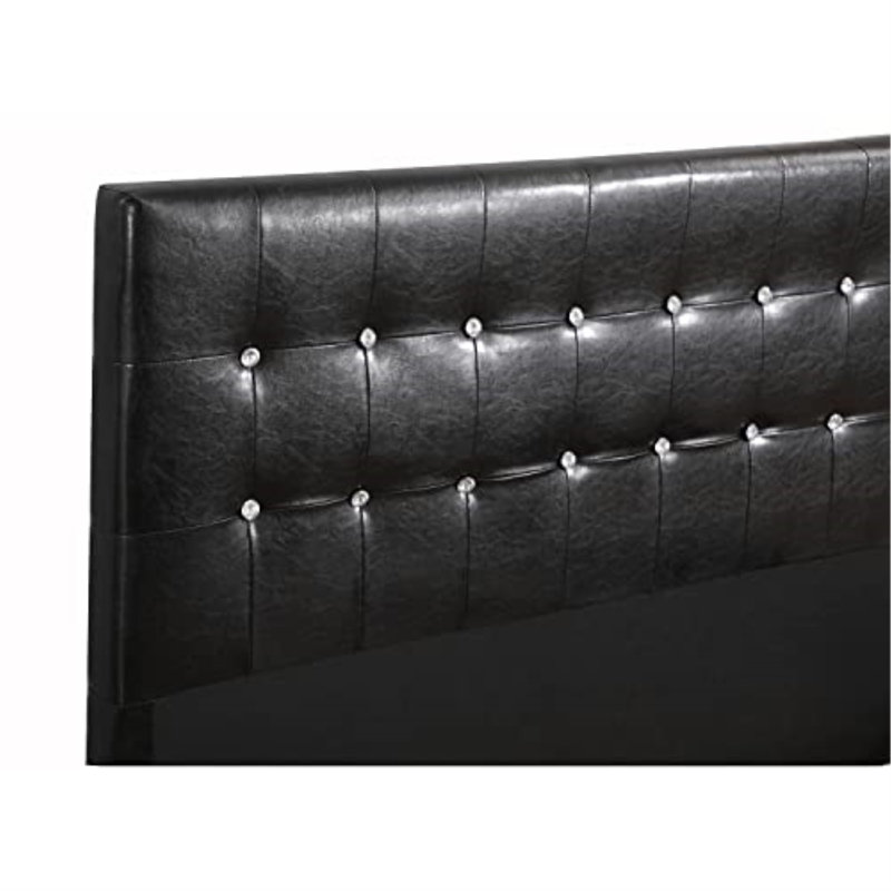 Max Vegan Leather Standard Bed, Black, Queen