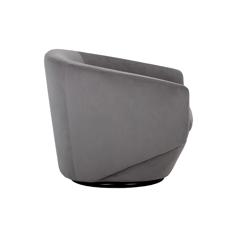 Choncey Swivel Tufted Armchair, Gray