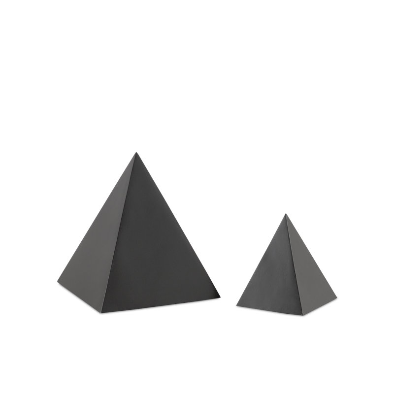 Black Concrete Decorative Object, 5" H x 4" W x 4" D