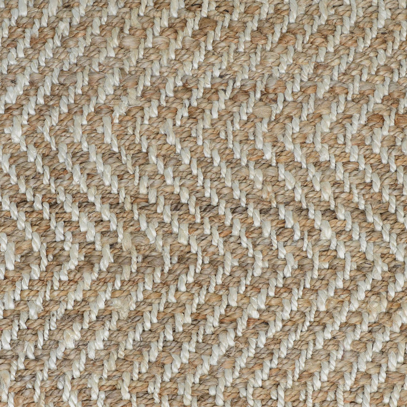 Chevron Handmade Hand Braided Jute Beige Area Rug, Rectangle 9' x 12'