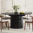 Modern Extendable Dining Table for 4-6 People with Hidden Storage, Foldable Oval Tabletop & Wood Grain Finish-1249319820
