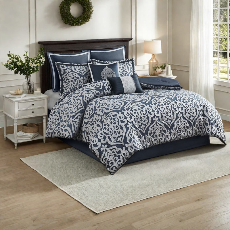 Ensembles de literie de luxe en damas de jacquard de polyester pour la maison moderne