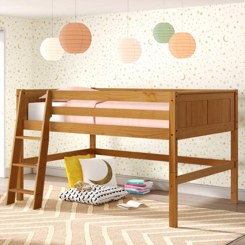 Lit mezzanine en bois massif Burkley par Mack & Milo ™, Naturel