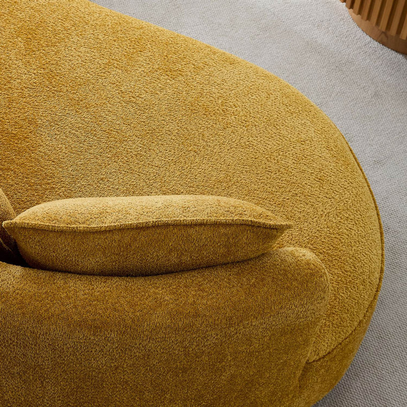 Canapé modulaire incurvé surdimensionné 124,8 po, Boucle jaune, Orienté à gauche (vu de face)