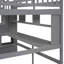 Lit mezzanine double avec bureau, tablettes de rangement et escalier-117067400