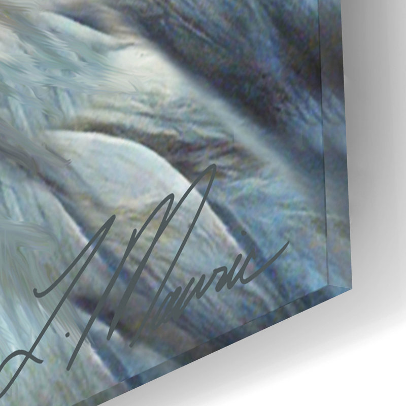 «Snowy White Owl» par Tanya Mavric, art mural en verre acrylique, H 12 po x l 12 po x P 0,13 po