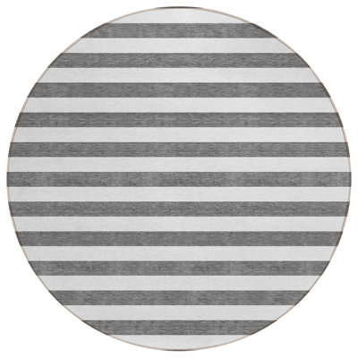Washable Striped Indoor / Outdoor Rug
