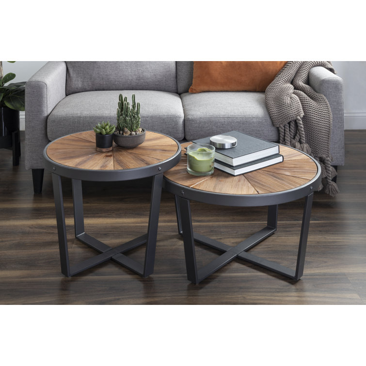 Aldiana 2 - Piece Solid Wood Top Living Room Table Set